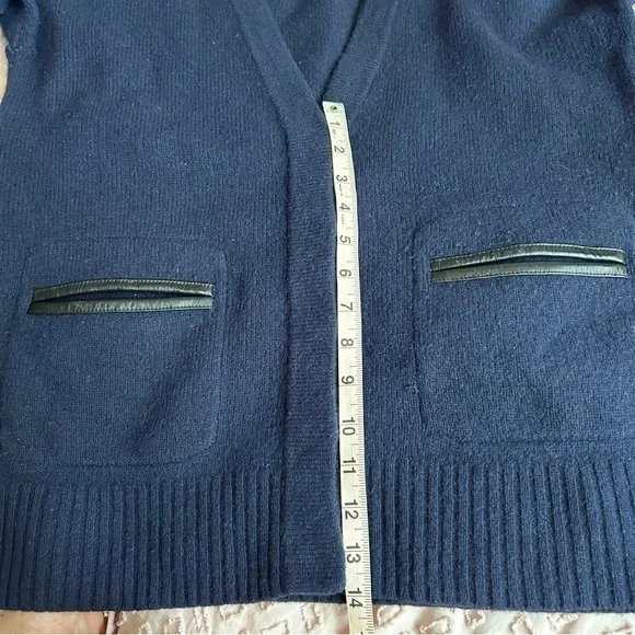 Madewell lambs wool w/ 100% leather trim pockets & elbow patches Size XS cardi - Picture 16 of 16